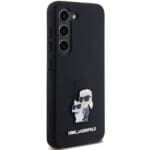 Karl Lagerfeld KLHCSSMHKCNPK S911Hardcase Black Silicone Karl&Choupette Metal Pin Kryt Samsung Galaxy S23