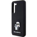 Karl Lagerfeld KLHCSSMHKCNPK S911Hardcase Black Silicone Karl&Choupette Metal Pin Kryt Samsung Galaxy S23