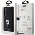 Karl Lagerfeld KLHCSSMHKNPK S911 Black Silicone Ikonik Metal Pin Kryt Samsung Galaxy S23