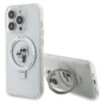 Karl Lagerfeld KLHMP13LHMRSKCH White Hardcase Ring Stand Karl&Choupettt Kryt iPhone 13/13 Pro