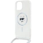 Karl Lagerfeld KLHMP13MHCCHNT Hardcase Transparent IML Choupette Head & Cord Kryt iPhone 13/14/15
