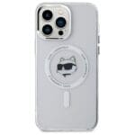 Karl Lagerfeld KLHMP13XHLSCHH White Hardcase IML Metal Choupette Head Kryt iPhone 13 Pro Max