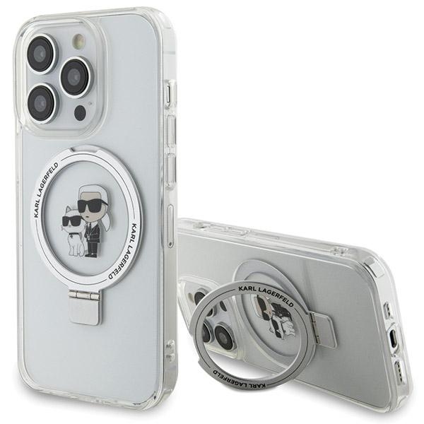Karl Lagerfeld KLHMP13XHMRSKCH White Hardcase Ring Stand Karl&Choupettte Kryt iPhone 13 Pro Max