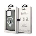 Karl Lagerfeld KLHMP13XHMRSKCK Black Hardcase Ring Stand Karl&Choupettt Kryt iPhone 13 Pro Max