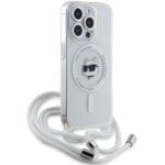 Karl Lagerfeld KLHMP14LHCCHNT Hardcase Transparent IML Choupette Head & Cord MagSafe Kryt iPhone 14 Pro