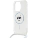 Karl Lagerfeld KLHMP14LHCCHNT Hardcase Transparent IML Choupette Head & Cord MagSafe Kryt iPhone 14 Pro