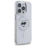 Karl Lagerfeld KLHMP14LHLSCHH White Hardcase IML Metal Choupette Head MagSafe Kryt iPhone 14 Pro