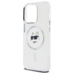 Karl Lagerfeld KLHMP14LHLSCHH White Hardcase IML Metal Choupette Head MagSafe Kryt iPhone 14 Pro