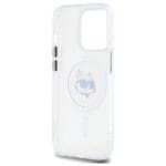 Karl Lagerfeld KLHMP14LHLSCHH White Hardcase IML Metal Choupette Head MagSafe Kryt iPhone 14 Pro