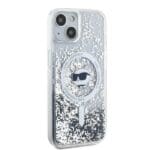 Karl Lagerfeld KLHMP14SLGCHSGH Hardcase Transparent Liquid Glitter Choupette Kryt iPhone 13/14/15