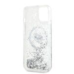 Karl Lagerfeld KLHMP14SLGCHSGH Hardcase Transparent Liquid Glitter Choupette Kryt iPhone 13/14/15