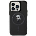 Karl Lagerfeld KLHMP14XHFCKNOK Black Hardcase IML Ikonik MagSafe Kryt iPhone 14 Pro Max