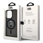 Karl Lagerfeld KLHMP14XHFCKNOK Black Hardcase IML Ikonik MagSafe Kryt iPhone 14 Pro Max