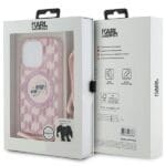 Karl Lagerfeld KLHMP15LHCKCKLCP Pink Hardcase IML Crossbody Monogram Karl & Kryt iPhone 15 Pro