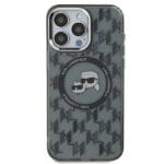 Karl Lagerfeld KLHMP15LHMCKMHK Black IML Monogram Karl&Choupette Head MagSafe Kryt iPhone 15 Pro