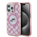 Karl Lagerfeld KLHMP15LHMCKMHP Pink IML Monogram Karl&Choupette Head MagSafe Kryt iPhone 15 Pro