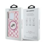 Karl Lagerfeld KLHMP15LHMCKMHP Pink IML Monogram Karl&Choupette Head MagSafe Kryt iPhone 15 Pro