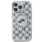 Karl Lagerfeld KLHMP15LHMCKMHT Transparent IML Monogram Karl&Choupet Kryt iPhone 15 Pro