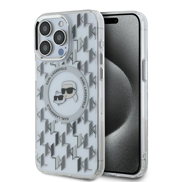 Karl Lagerfeld KLHMP15LHMCKMHT Transparent IML Monogram Karl&Choupet Kryt iPhone 15 Pro