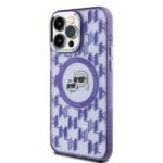 Karl Lagerfeld KLHMP15LHMCKMHU Purple IML Monogram Karl&Choupette Head M Kryt iPhone 15 Pro
