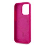 Karl Lagerfeld KLHMP15LSCHPPLF Fuschia Hardcase Silicone Choupette Head MagSafe Kryt iPhone 15 Pro