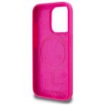 Karl Lagerfeld KLHMP15LSKHPPLF Fuschia Hardcase Silicone Karl Head Print MagSafe Kryt iPhone 15 Pro