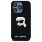 Karl Lagerfeld KLHMP15LSKHPPLK Black Hardcase Silicone Karl Head Print MagSafe Kryt iPhone 15 Pro