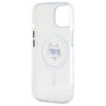 Karl Lagerfeld KLHMP15MHLSCHH White Hardcase IML Metal Choupette Head MagSafe Kryt iPhone 15 Plus