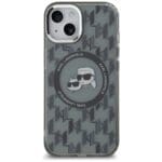 Karl Lagerfeld KLHMP15MHMCKMHK Black IML Monogram Karl&Choupette Head MagSafe Kryt iPhone 15 Plus