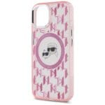 Karl Lagerfeld KLHMP15MHMCKMHP Pink IML Monogram Karl&Choupette Head MagSafe Kryt iPhone 15 Plus