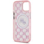 Karl Lagerfeld KLHMP15MHMCKMHP Pink IML Monogram Karl&Choupette Head MagSafe Kryt iPhone 15 Plus
