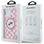 Karl Lagerfeld KLHMP15MHMCKMHP Pink IML Monogram Karl&Choupette Head MagSafe Kryt iPhone 15 Plus