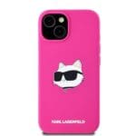 Karl Lagerfeld KLHMP15MSCHPPLF Fuschia Hardcase Silicone Choupet Kryt iPhone 14 Plus/15 Plus