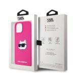 Karl Lagerfeld KLHMP15MSCHPPLF Fuschia Hardcase Silicone Choupet Kryt iPhone 14 Plus/15 Plus