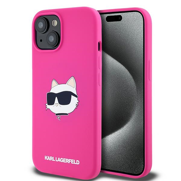 Karl Lagerfeld KLHMP15MSCHPPLF Fuschia Hardcase Silicone Choupet Kryt iPhone 14 Plus/15 Plus