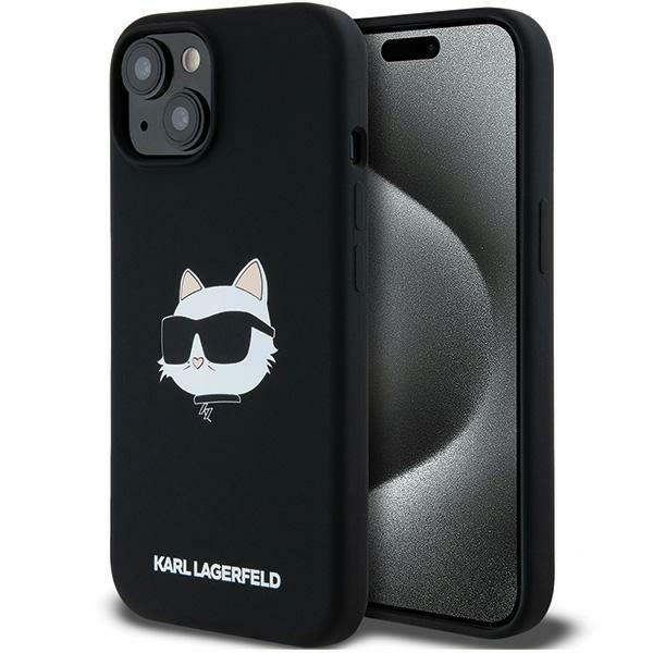 Karl Lagerfeld KLHMP15MSCHPPLK Black Hardcase Silicone Choupette Kryt iPhone 14 Plus/15 Plus