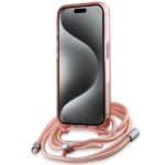 Karl Lagerfeld KLHMP15SHCKCKLCP Pink Hardcase IML Crossbody Monogram Kryt iPhone 13/14/15