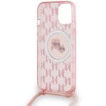 Karl Lagerfeld KLHMP15SHCKCKLCP Pink Hardcase IML Crossbody Monogram Kryt iPhone 13/14/15