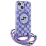 Karl Lagerfeld KLHMP15SHCKCKLCU Purple Hardcase IML Crossbody Mono Kryt iPhone 13/14/15
