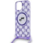 Karl Lagerfeld KLHMP15SHCKCKLCU Purple Hardcase IML Crossbody Mono Kryt iPhone 13/14/15
