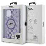 Karl Lagerfeld KLHMP15SHCKCKLCU Purple Hardcase IML Crossbody Mono Kryt iPhone 13/14/15