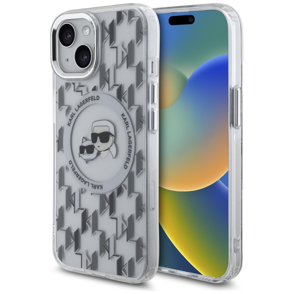 Karl Lagerfeld KLHMP15SHMCKMHT Transparent IML Monogram Karl&Choupette H Kryt iPhone 15
