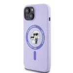 Karl Lagerfeld KLHMP15SSCMKCRHU Purple Hardcase Silicone Karl&Choupette Heads Ring Kryt iPhone 15