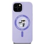 Karl Lagerfeld KLHMP15SSCMKCRHU Purple Hardcase Silicone Karl&Choupette Heads Ring Kryt iPhone 15