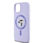 Karl Lagerfeld KLHMP15SSCMKCRHU Purple Hardcase Silicone Karl&Choupette Heads Ring Kryt iPhone 15