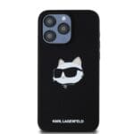 Karl Lagerfeld KLHMP15XSCHPPLK Black Hardcase Silicone Choupette Head M Kryt iPhone 15 Pro Max