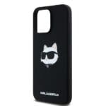 Karl Lagerfeld KLHMP15XSCHPPLK Black Hardcase Silicone Choupette Head M Kryt iPhone 15 Pro Max