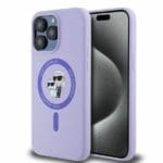 Karl Lagerfeld KLHMP15XSCMKCRHU Purple Hardcase Silicone Karl&Choupe Heads Kryt iPhone 15 Pro Max