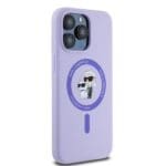 Karl Lagerfeld KLHMP15XSCMKCRHU Purple Hardcase Silicone Karl&Choupe Heads Kryt iPhone 15 Pro Max