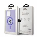 Karl Lagerfeld KLHMP15XSCMKCRHU Purple Hardcase Silicone Karl&Choupe Heads Kryt iPhone 15 Pro Max